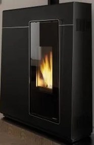 Palazzetti Michelle 10 Stufa A Pellet Ecofire ad Aria 10kw con uscita fumi superiore in acciaio nero