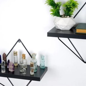 SET 2x Mensola da parete nera