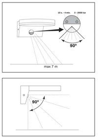 LED Applique da esterno con sensore TESA LED/10W/230V IP54 nero