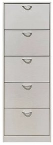 Scarpiera Legno 5 Ante Susie Bianca - 60x24x180cm, Color Bianco