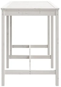 Tavolo da Giardino Bianco 159,5x82,5x110 cm Legno Massello Pino