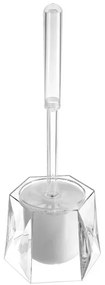 Portascopino bianco in plastica ABS trasparente da appoggio Diamante