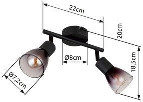 Globo 54312-2 - Faretto SATELLA 2xE14/25W/230V nero