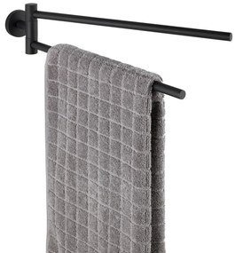 Portasciugamani a parete in acciaio inox nero opaco Bosio - Wenko