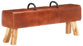 Panca Turnbock Vintage Con Maniglie İn Vera Pelle Di Capra /
