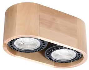 Sollux SL.0914 - Plafoniera BASIC AR111 2xGU10/40W/230V faggio