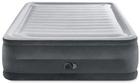 Materasso matrimoniale autogonfiante Intex airbed dura-beam comfort-plush high-rise' colore grigio chiaro e pompa integrata, 152x203x56 cm - cod.