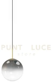 Eva-45 f lampadario a sospensione in vetro 1 luce fumè d.45cm cavo ...