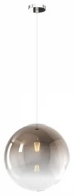 Sospensione cromo 1 luce vetro grande bronzo 1194cr-s30-br