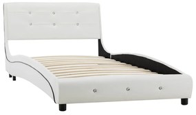 Letto con materasso bianco in similpelle 90x200 cm