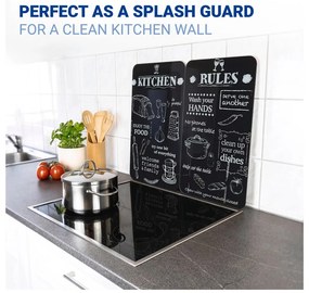 Coprifuoco in vetro temperato in set da 2 52x30 cm Kitchen Rules - Maximex