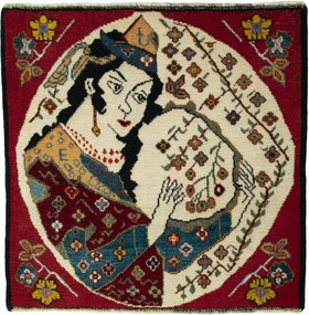 Shiraz Tappeto persiano 60 x 60 Rosso (Iran) Annodato A Mano