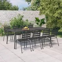 Tavolo da Giardino Antracite 200x100x71 cm Acciaiocod mxl 78441