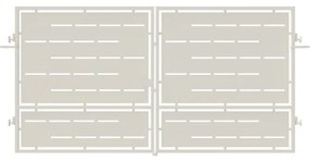 Cancello manuale con serratura elettrica Privacy in ferro, apertura centrale, L 358.5 x H 180 cm, di colore bianco