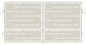 Cancello manuale Privacy in ferro, apertura centrale, L 358.5 x H 180 cm, di colore bianco