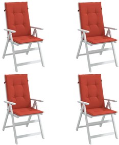 Cuscini Sedia Schiena Alta 4 Rosso Mélange 120x50x4 Tessuto /