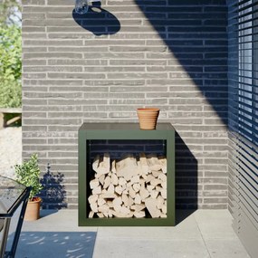 Rastrelliera Per Legna Da Ardere Verde 60x40x60 Cm İn Acciaio /