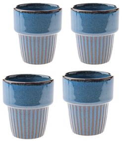 Tazzine in set per espresso blu in gres 4 pz 100 ml Tone – Dakls
