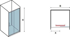 Box doccia 160cm nicchia altezza 180cm modello K410N - KAMALU