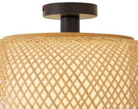 Plafoniera Japandi in bambù con interno bianco - Liva