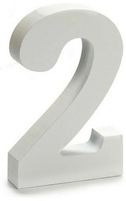 Numeri 2 Legno Bianco (2 x 16 x 14,5 cm) (24 Unità)