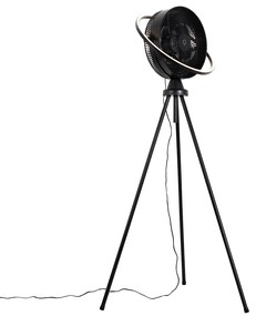 Ventilatore da pavimento a treppiede nero con LED dimmerabile 3 livelli regolabile - Marleen