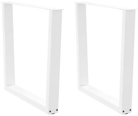 Gambe Per Tavolo Pranzo A V 2 Pz Bianco 90x(72-73,3)cm Acciaio /