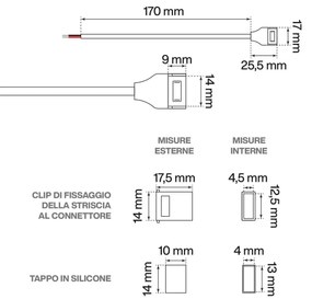 Connettore Rapido di Alimentazione per Striscia 220V senza Raddrizzatore (Cf. 2pz)