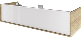 Mobile da bagno sospeso sotto lavabo L 135 x H 32 x P 48 cm laccato lucido, 1 cassetto SENSEA Neo