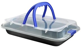Teglia da forno con coperchio TORO 42x3,8x29 cm, nero/blu