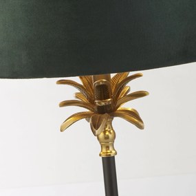 Lampada Da Scrivania Contemporanea Palma Ottone Nero Velluto Verde 1 Luce E27