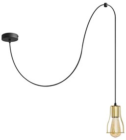 Lampadario a sospensione con filo TUBE 1xE27/15W/230V nero/oro