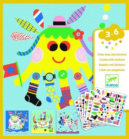 Gioco d'arte con adesivi - animali marini