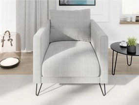 Poltrona grigio chiaro con rivestimento in ciniglia Freya – Ropez