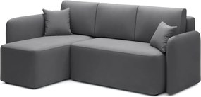 Divano angolare grigio tortora allungabile/con contenitore (con penisola a sinistra/con chaise lounge) con rivestimento in velluto Hadson – ELTAP