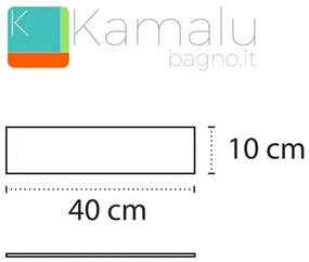 Kamalu - ricambio vetro per mensola bagno 40cm trasparente vitro-qt