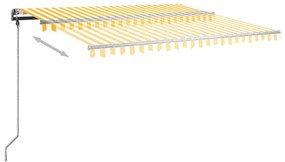 Tenda da Sole Autoportante Manuale 400x350 cm Gialla Bianca