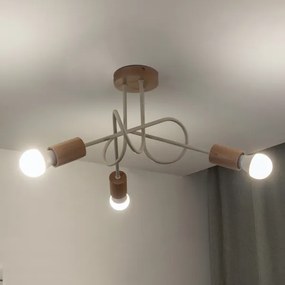 Plafoniera OXFORD 3xE27/15W/230V, finitura pino/crema