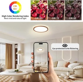 Brilagi - Plafoniera da bagno ultra sottile a LED/12W/230V Ø 22,5 cm oro rosa IP54