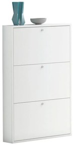 Scarpiera Slim 3 ante L 73 x H 110 x P 15 cm 9 paia, bianco