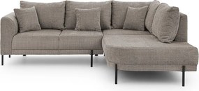 Divano angolare grigio tortora (con penisola a destra/a L) con rivestimento in ciniglia Mauris – Ropez