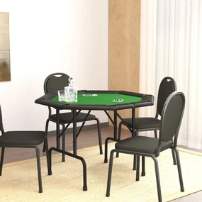 Tavolo Da Poker Pieghevole 8 Giocatori Verde 108x108x75 Cm /