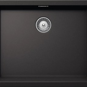 Lavello sopratop 1 vasca SCHOCK Brooklyn BYKN100LA13 quarzo L 45.6 x L 55.6 cm nero
