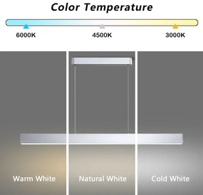 Brilagi - Lampadario LED a sospensione con filo SLEEKLINE LED/40W/230V 3000/4500/6000K argento