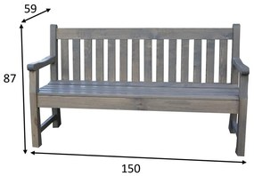 Panchina da giardino in legno grigio London - Rojaplast