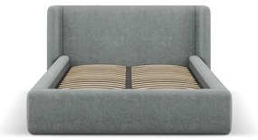 Letto matrimoniale imbottito grigio scuro con contenitore con rete inclusa 200x200 cm Jason – Windsor &amp; Co Sofas