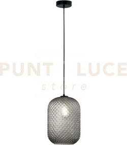 Lampadario a sospensione ashford ovale fume' 1 luce attacco e27 20x...
