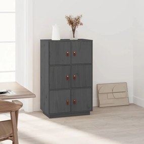 Credenza Grigia 67x40x108,5 Cm İn Legno Massello Di Pino /