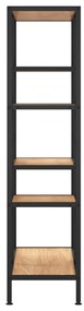 Scaffale per libri 80x30x120 cm acciaio e legno multistrato
