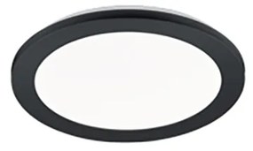 Pannello LED rotondo nero 26 cm incl. LED dimmerabile a 3 livelli - Lope